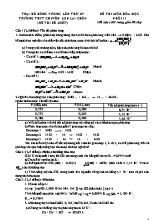 Đề thi đề xuất môn Hóa học Lớp 11 lần thứ XV - Trường THPT chuyên Lê Quý Đôn (Có đáp án)